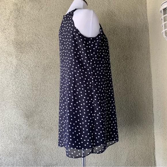 🔥5/$20🔥 “Fortune + Ivy” Navy Polka Dot Mini-Dress size M - Picture 6 of 12